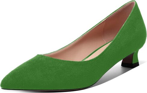 MOVINSTEPS Womens Suede Solid Pointed Toe Slip On Dress Wedding Kitten Low Heel Pumps Shoes 1.5 Inch in Kuwait