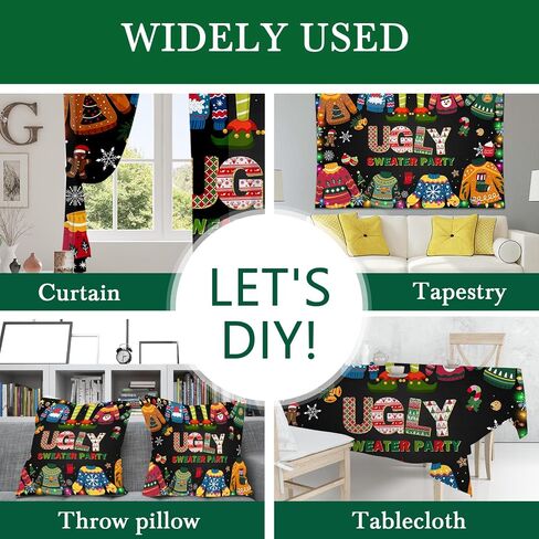 Mocsicka Ugly Sweater Party Backdrop Christmas Elfed Up Ugly Sweater Party Decoration Ugly Christmas Sweater Party Banner Photo Booth Props (7x5ft(82''x60'')) in Saudi Arabia
