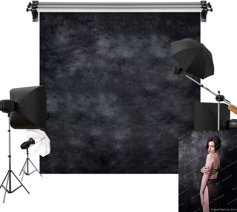 Kate 6.5x10ft/2m(W) x3m(H) Black Photo Backdrop Dark Textured Backgrounds Portrait Photography Studio Prop in Saudi Arabia