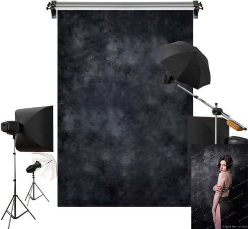 Kate 6.5x10ft/2m(W) x3m(H) Black Photo Backdrop Dark Textured Backgrounds Portrait Photography Studio Prop in Saudi Arabia