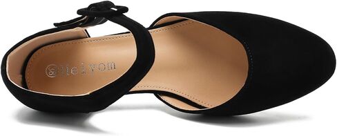 Women's Low Block Heels Ankle Buckle Strap Closed Toe Comfortable Chunky Heel Dress Work Pumps in Kuwait