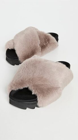 R0AM Women's Cloud Slides Faux Fur in Saudi Arabia