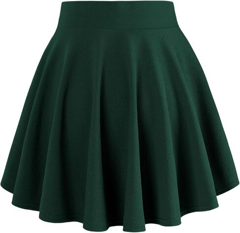 DJT Women's Casual Stretchy Flared Pleated Mini Skater Skirt with Shorts X-Large Cashmere Blue in Saudi Arabia