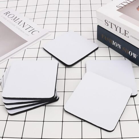 30 Pcs 4 x 4 Inch Square MDF Sublimation Coasters, Blanks MDF Sublimation Coasters, and Water-Resistant MDF Material with Non-Slip Cork Backing, Hardboard Cork Coasters by KUKLIPJIM in Saudi Arabia