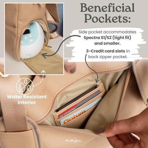 Vegan Leather breast pump bag with cooler, Breast milk cooler travel bag, Compatible with Spectra S1 S2, Pumping bag, Wearable breast pump bag, Breast pump backpack with cooler in Saudi Arabia