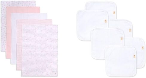 Burt's Bees Baby Infant 5-Pack 17x11.75 Inch Organic Cotton Burp Cloths and 6-Pack 9x9 Inch Organic Cotton Washcloths in Saudi Arabia