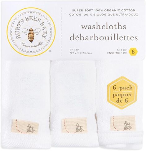 Burt's Bees Baby Infant 5-Pack 17x11.75 Inch Organic Cotton Burp Cloths and 6-Pack 9x9 Inch Organic Cotton Washcloths in Saudi Arabia