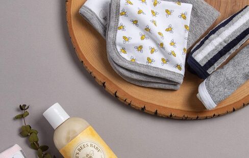Burt's Bees Baby Infant 5-Pack 17x11.75 Inch Organic Cotton Burp Cloths and 6-Pack 9x9 Inch Organic Cotton Washcloths in Saudi Arabia