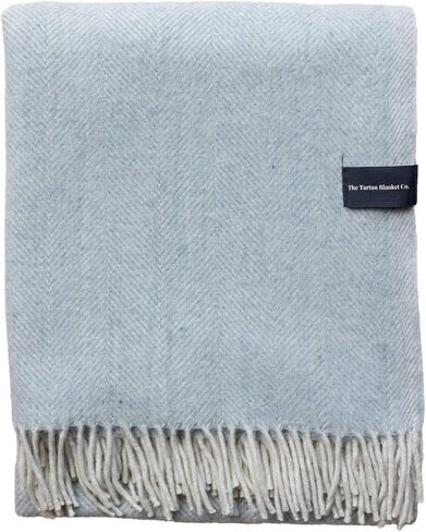 The Tartan Blanket Co. Recycled Wool Blanket Herringbone Silver (59" x 75") in Saudi Arabia