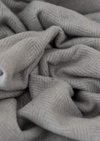 The Tartan Blanket Co. Recycled Wool Blanket Herringbone Silver (59" x 75") in Saudi Arabia