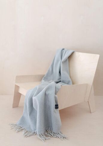 The Tartan Blanket Co. Recycled Wool Blanket Herringbone Silver (59" x 75") in Saudi Arabia