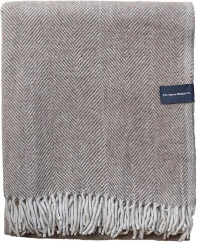 The Tartan Blanket Co. Recycled Wool Blanket Herringbone Silver (59" x 75") in Saudi Arabia