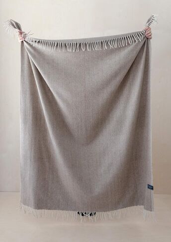 The Tartan Blanket Co. Recycled Wool Blanket Herringbone Silver (59" x 75") in Saudi Arabia