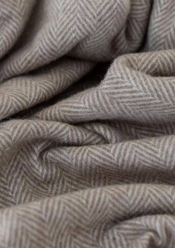 The Tartan Blanket Co. Recycled Wool Blanket Herringbone Silver (59" x 75") in Saudi Arabia