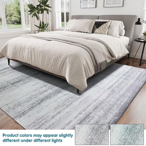 Modern Abstract Geometric Area Rug 8' x 10', Non-Shedding Grey Floor Carpet for Living Room,Bedroom,Dining Room in Saudi Arabia