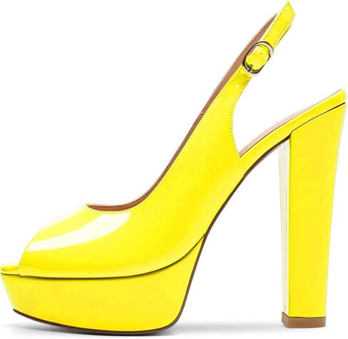 Mettesally Women's Peep Toe Sandals Chunky Platform Heeled Pumps Slingback Heels Summer Dress Shoes in Kuwait