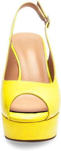 Mettesally Women's Peep Toe Sandals Chunky Platform Heeled Pumps Slingback Heels Summer Dress Shoes in Kuwait