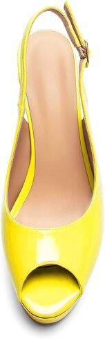 Mettesally Women's Peep Toe Sandals Chunky Platform Heeled Pumps Slingback Heels Summer Dress Shoes in Kuwait