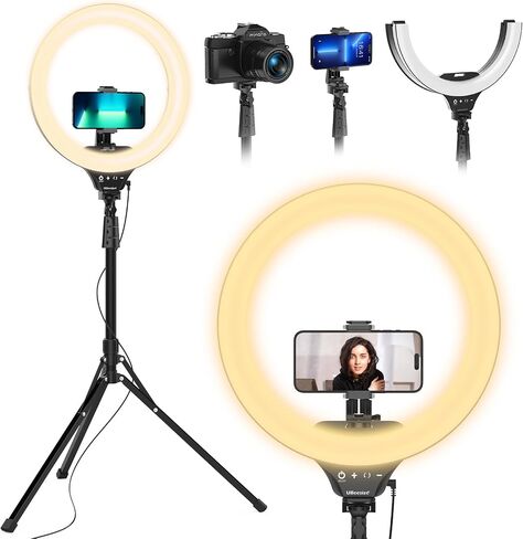 UBeesize Upgraded 12'' Ring Light with 62'' Tripod Stand and Magnetic Phone Holder,LED Selfie RingLight for iPhone with Remote,Circle Light for Tiktok/YouTube/Photography/Makeup/Live Stream Pink in Saudi Arabia