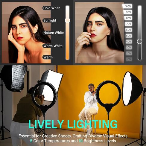 UBeesize Upgraded 12'' Ring Light with 62'' Tripod Stand and Magnetic Phone Holder,LED Selfie RingLight for iPhone with Remote,Circle Light for Tiktok/YouTube/Photography/Makeup/Live Stream Pink in Saudi Arabia