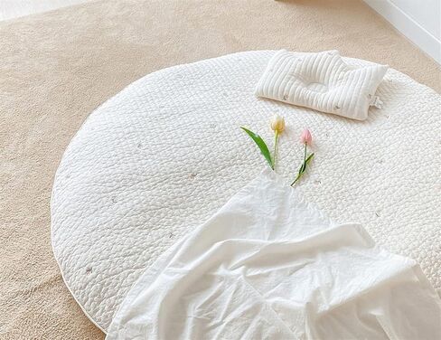 Baby Play Mat Infant Toddler Boy Girl Round Playmats Detachable Washable Crawl Mat Baby Room Area Rug Floor Mat Carpet for Activity Floor Mat Room Decorative (Rabbit) in Saudi Arabia