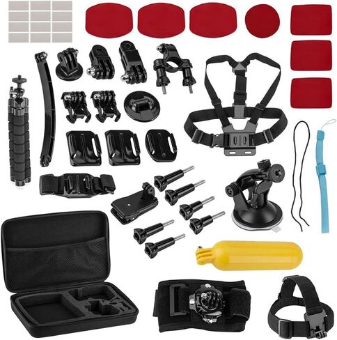 بطارية ليثيوم أيون قابلة لإعادة الشحن من جو برو إندورو بقدرة 1720 مللي أمبير في الساعة لكاميرات HERO12/11/10/9، عبوتان - حزمة مع مجموعة ملحقات GoPro مكونة من 40 قطعة، وشاحن بطاريات ثلاثي in Kuwait