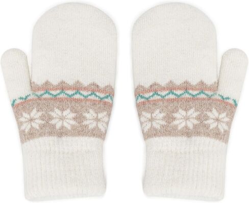 قفازات للتزلج في الهواء الطلق للمراهقين، قفازات شتوية دافئة، قفازات مزدوجة الطبقات بطباعة ندفة الثلج للأعمار من 7 إلى 14 عامًا in Kuwait