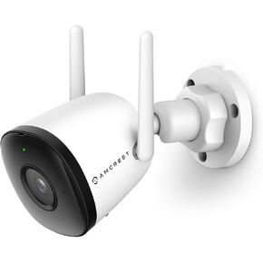 Amcrest SmartHome 4MP Outdoor WiFi Camera Bullet 4MP Outdoor Security Camera, 98ft Night Vision, Built-in Mic, 106° FOV, MicroSD Storage (Sold Separately), REP-ASH43-W (Renewed)