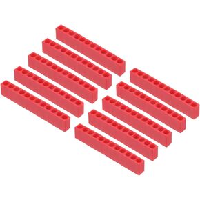 HARFINGTON 10pcs Plastic Hex Shank Screwdriver Bit Holder Organizer 12 Holes 1/4 Inch Plastic Drill Bits Storage Case for Any 1/4" Hex Shank Metal Driver Bits Use, Red