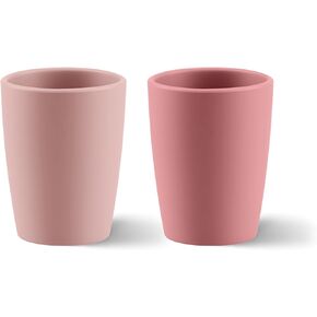 Pack of 2 Baby Cups for 6-12 Months Infants, Silicone Tiny Open Cups, Training Cups for Baby Led Weaning (Blush/Mauve)