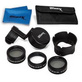 Ultimaxx 7 Piece Drone Camera Filter Bundle Kit for DJI Phantom 4 Studio Series Quadcopter w/Filters, Lens Hood, Gimbal Stabilizer, Carry Case