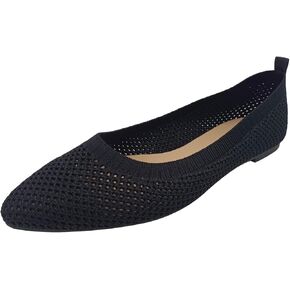 CasfelRen Women's Classic Ballet Flats, Pointed Toe Comfortable Dress Shoes Flats, Soft Knit Slip On Flats Shoes for Women