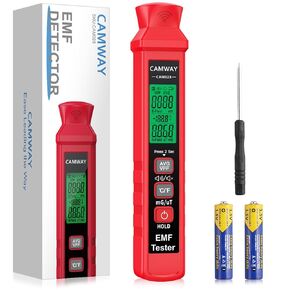 LED EMF Meter Electromagnetic Field Detector, CAMWAY Ghost Hunting Paranormal Equipment 0 to 20 mG EMF Tester for Computer,Printer,Microwave Oven,Phones USB,etc
