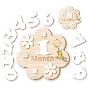 Winnie Baby Shower Decorations-Wooden Baby Announcement Sign-Baby Milestone Signs- Newborn Photography Props to Document Your Baby´s Growth-hello world-Newborn Photography Props to Document Your Baby´s Growth