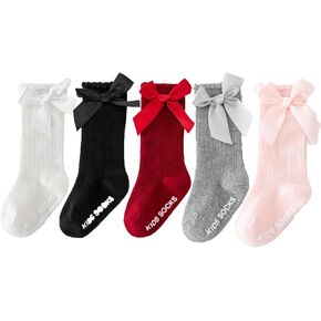 Baby Over-The-Knee Socks Mid-Tube Long Socks Newborn Bowknot Non-Slip Bottom Socks Suitable For Infants And Toddler