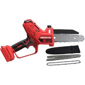 Mini Chainsaw for Milwaukee M18 Battery, Auto-Oiler, 8-Inch and 6-Inch 2-IN-1 Brushless Cordless Pruning Chainsaw, Battery Powered Mini Chainsaw for Wood Cutting, Tree Trimming (only tool)