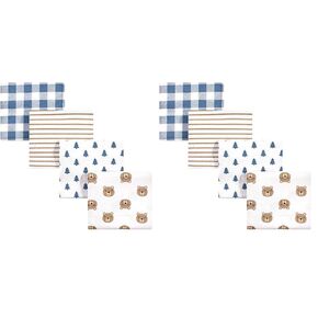 Hudson Baby Unisex Baby Cotton Flannel Receiving Blankets, Little Bear, One Size (Pack of 2)