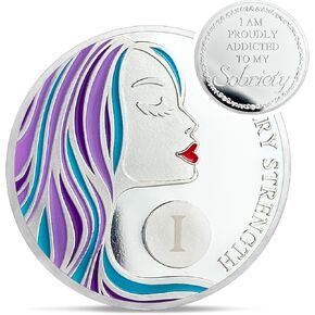 18 Year Sobriety Coin - Courageous Lady AA Recovery Gifts - 18 Years Sober Coins Token - 1-20 Prime Anniversary AA Chips and Medallions for Women - Addiction Na Ha Sobriety Chip Gifts