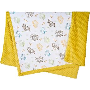 Soft Baby Blankets for Boys and Girl,Minky Baby Blanket with 3D Touch Dotted Backing,Breathable Nursery Blankets for Cribs, Strollers, Naps 30 x 47 Inch (Yellow)