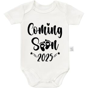 Newborn Announcement Coming Soon 2025 Bodysuits, Gender Neutral Baby Clothes Cotton Romper Short Sleeve 0-24 Months