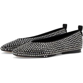 Naturalizer Women's 32 Edit Carla Ballet Flat, Black Satin, 6