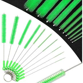 Long Straw Cleaning Brushes 10.5" Baby Bottle Cleaning Brushes,10 Different Diameter Bottle Brush,Detachable Clip Home Bottle Cleaning Brushes for Sippy Cup,Water Bottle,Teapot,Espresso Machines