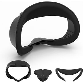 RCstyle Face Cover Compatible with Meta/Oculus Quest 3S Facial Interface Pad, Air-Circulation Design,Comes with Soft Breathable Sweatproof PU Foam Cushion Replacement Pad for Quest 3S Accessories