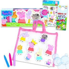 Peppa Pig Bathtub Toys - Peppa Pig Bath Playtime Bundle Includes a Peppa Pig Bath Playtime Set, Stickers, and More | Peppa Pig Bath Toys