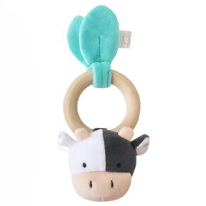 Copper Pearl Grab and Rattle Plush: Soft Stuffed Dog Plush Baby Rattles, Gentle Sound, Sensory Baby Toys for Entertainment - Pepper Puppy