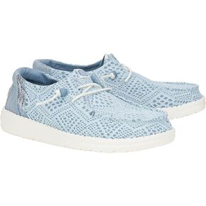 Hey Dude Women Wendy Boho Crochet Light Blue 5 Medium