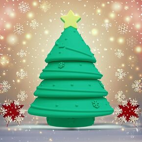 Christmas Babies Sensory Toy 6-12 Months Toddler Preschool Learning Christmas Tree Silicone Stacking Travel Toys, for 1 2 3Year Old Boys＆Girls…