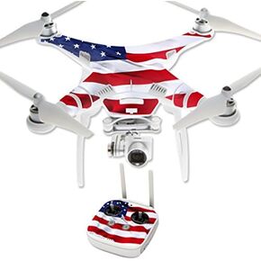 MightySkins Skin Compatible with DJI Phantom 3 Professional or Advanced Quadcopter Drone wrap Cover Sticker Skins American Flag
