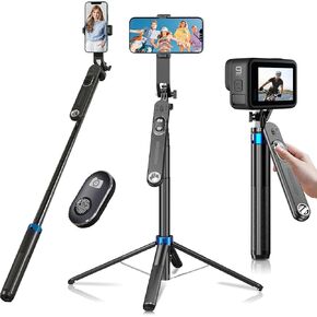 Auto Face Tracking Phone Holder for Phone, GoPro, Compact Camera, 360° Rotation Mount with Remote Compatible with Tripod, Rotating Stand for iPhone for Vlog, Streaming, Video, FaceTime, TIK Tok