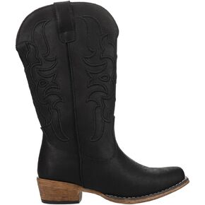 ROPER Womens Riley Cord Embroidered Snip Toe Casual Boots Mid Calf Low Heel 1-2" - Black